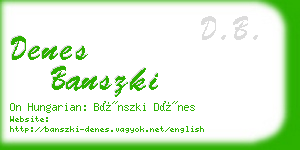 denes banszki business card